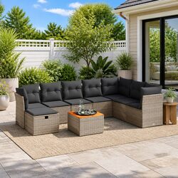 9-Piece Modular Garden Sofa Set for Outdoor Spaces