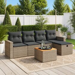 Premium 6 Piece Grey Garden Sofa Set for Outdoor Spaces