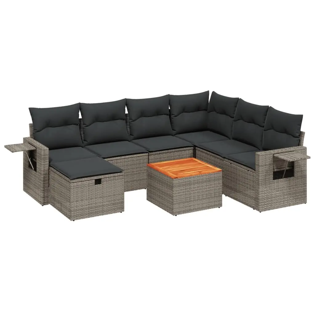 8 Piece Grey Outdoor Sofa Set for Patios