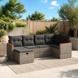 Durable 6 Piece Garden Sofa Set for Outdoor Relaxation