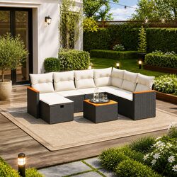 Durable 8 Piece Outdoor Garden Sofa Set with Cushions