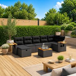 Stylish 8-Piece Modular Outdoor Sofa Set with Cushions