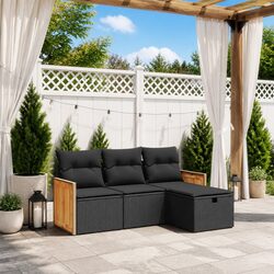 High-Quality 4 Piece Outdoor Sofa Set with Cushions