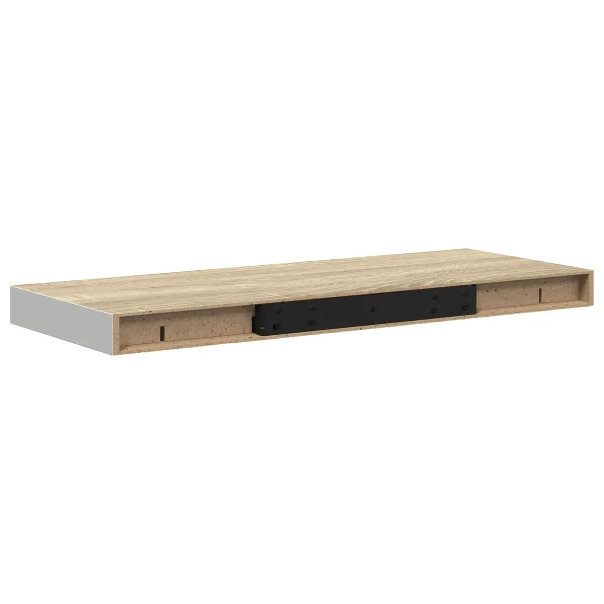 Floating Wall Shelves 2 pcs Oak White Display Ledge Storage Home Decor 60x23.5cm