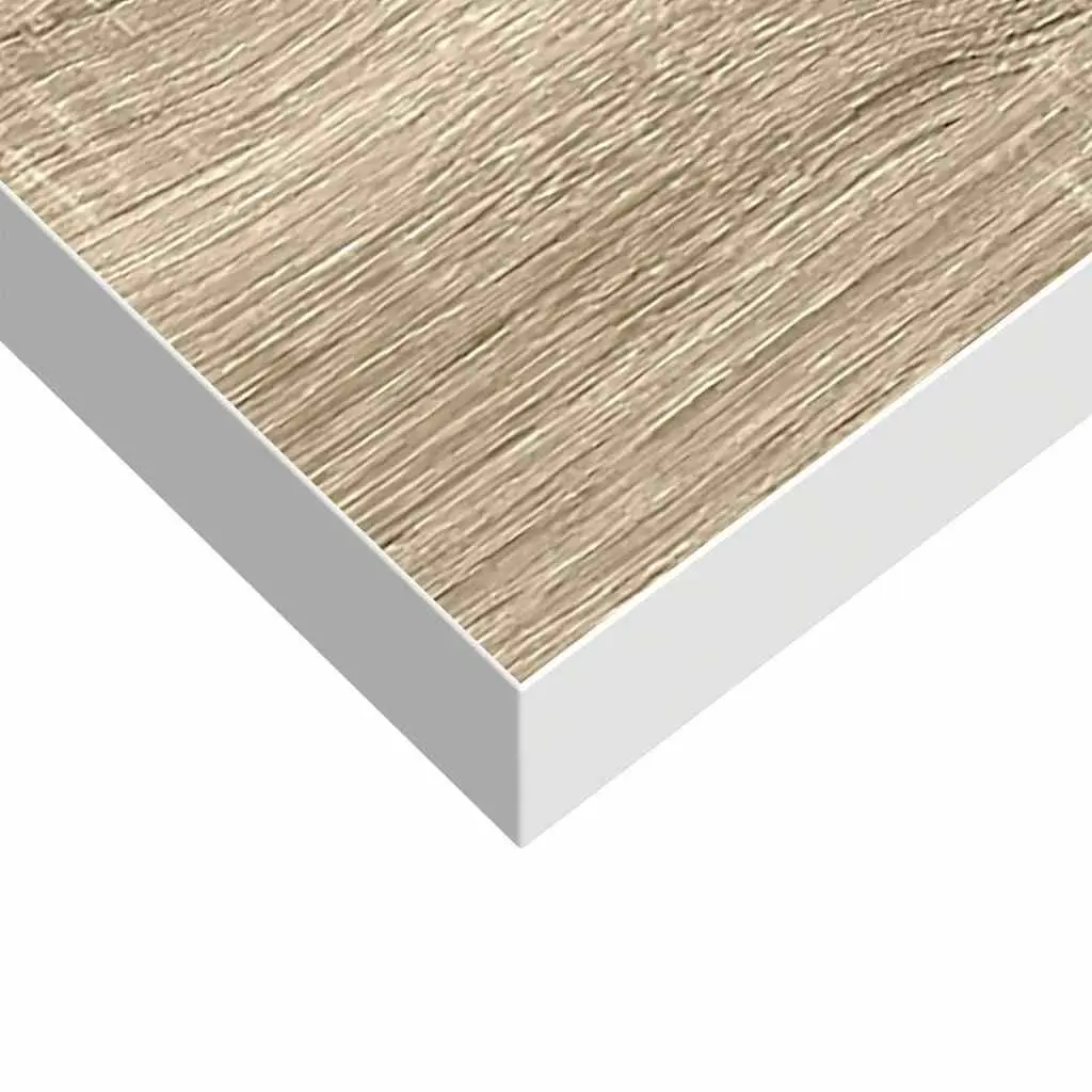 Floating Wall Shelves 2 pcs Oak White Display Ledge Storage Home Decor 60x23.5cm
