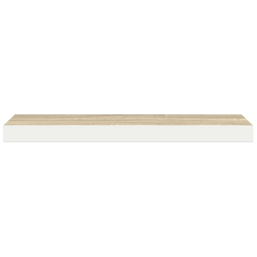 Floating Wall Shelves 2 pcs Oak White Display Ledge Storage Home Decor 60x23.5cm