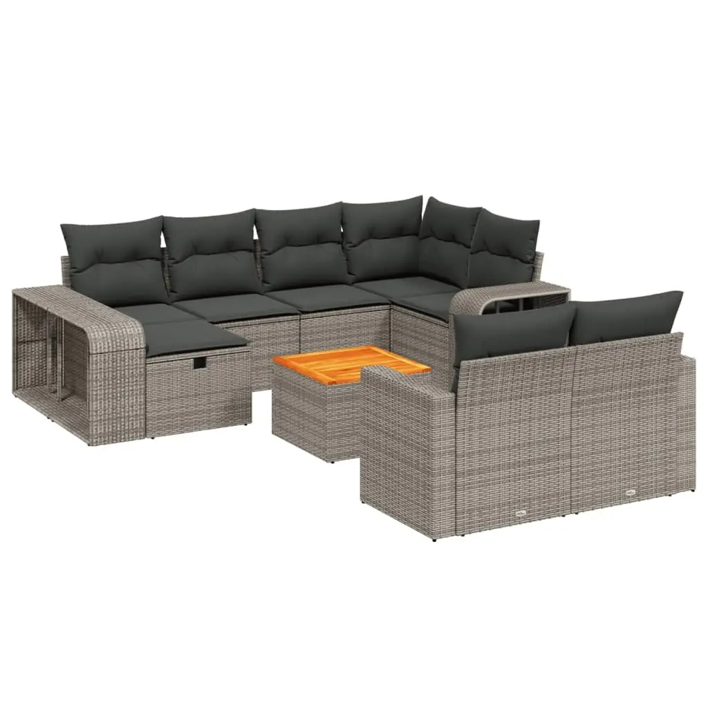 Garden Sofa Set PE Rattan 11 Piece Modular Outdoor Furniture Grey