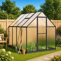 Sturdy Anthracite Greenhouse Walk-In with Polycarbonate Panels