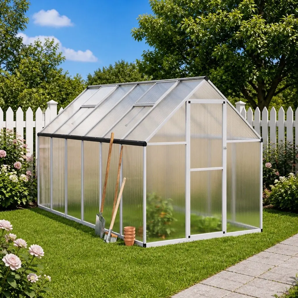 Silver Greenhouse with Base Frame 334x169x195cm