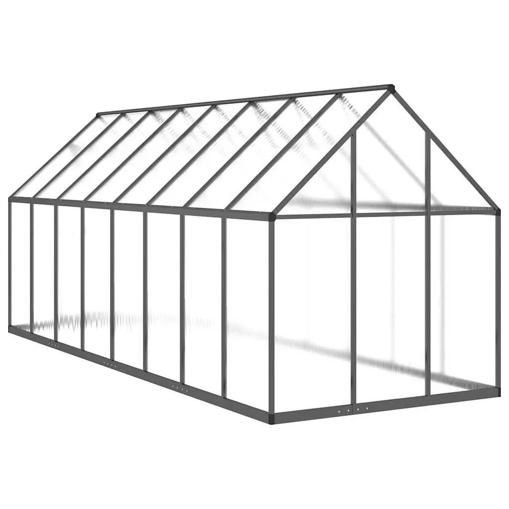 Greenhouse Aluminium Frame Polycarbonate Panels Anthracite 445 x 169 x 195 cm