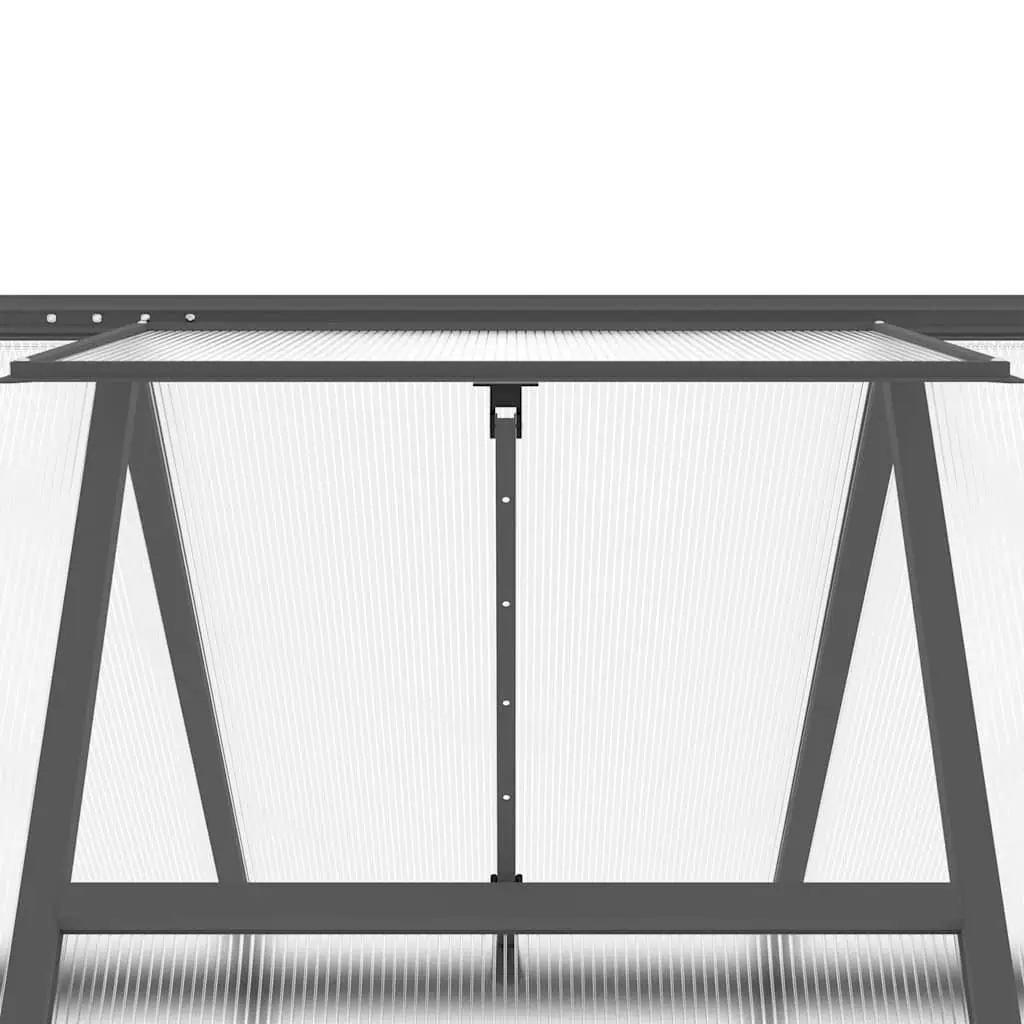 Greenhouse Aluminium Frame Polycarbonate Panels Anthracite 445 x 169 x 195 cm