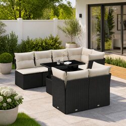 8 Piece Modular Garden Sofa Set with Adjustable Table