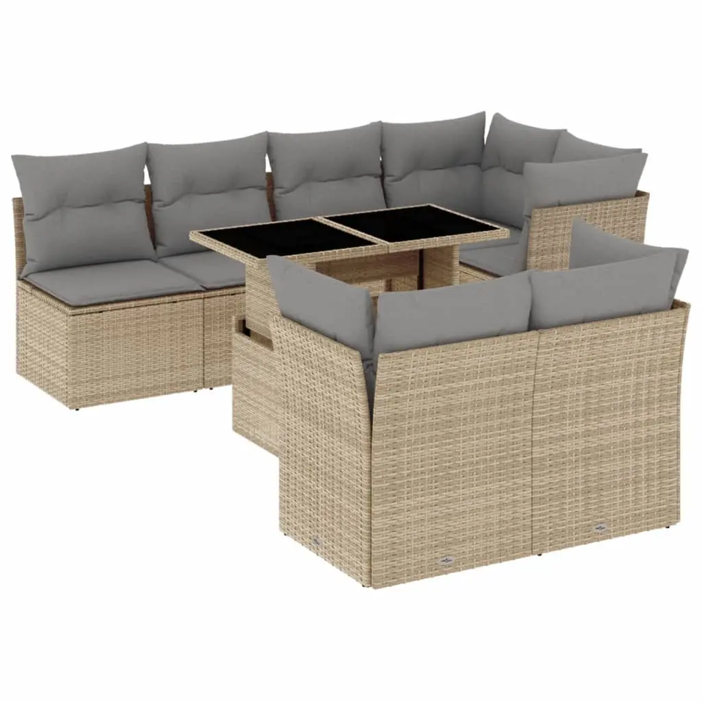 8-Piece Modular Garden Sofa Set with Cushions