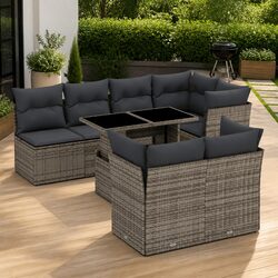 Durable Grey Garden Sofa Set 8 Piece Modular Furniture