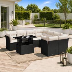 Sturdy 9 Piece Garden Sofa Set for Outdoor Relaxation