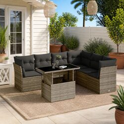 Durable 7 Piece Garden Sofa Set for Outdoor Relaxation