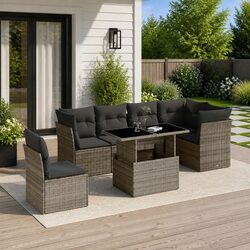 High-Quality 7 Piece Garden Sofa Set for Outdoors