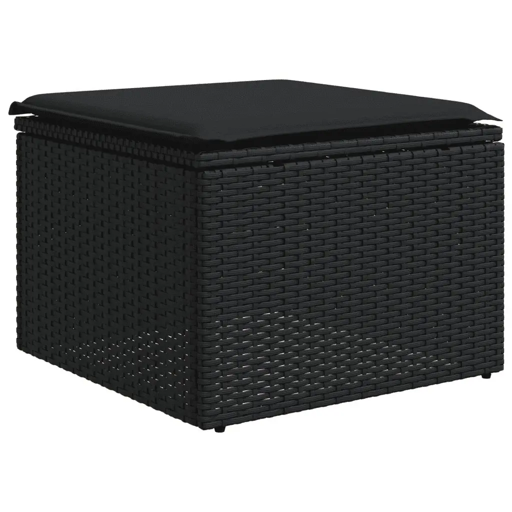Modular Black Rattan 8-Piece Garden Sofa Set