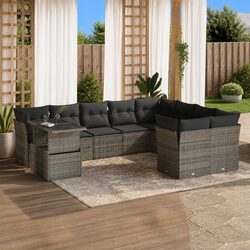 Premium 10-Piece Grey Modular Outdoor Sofa Set