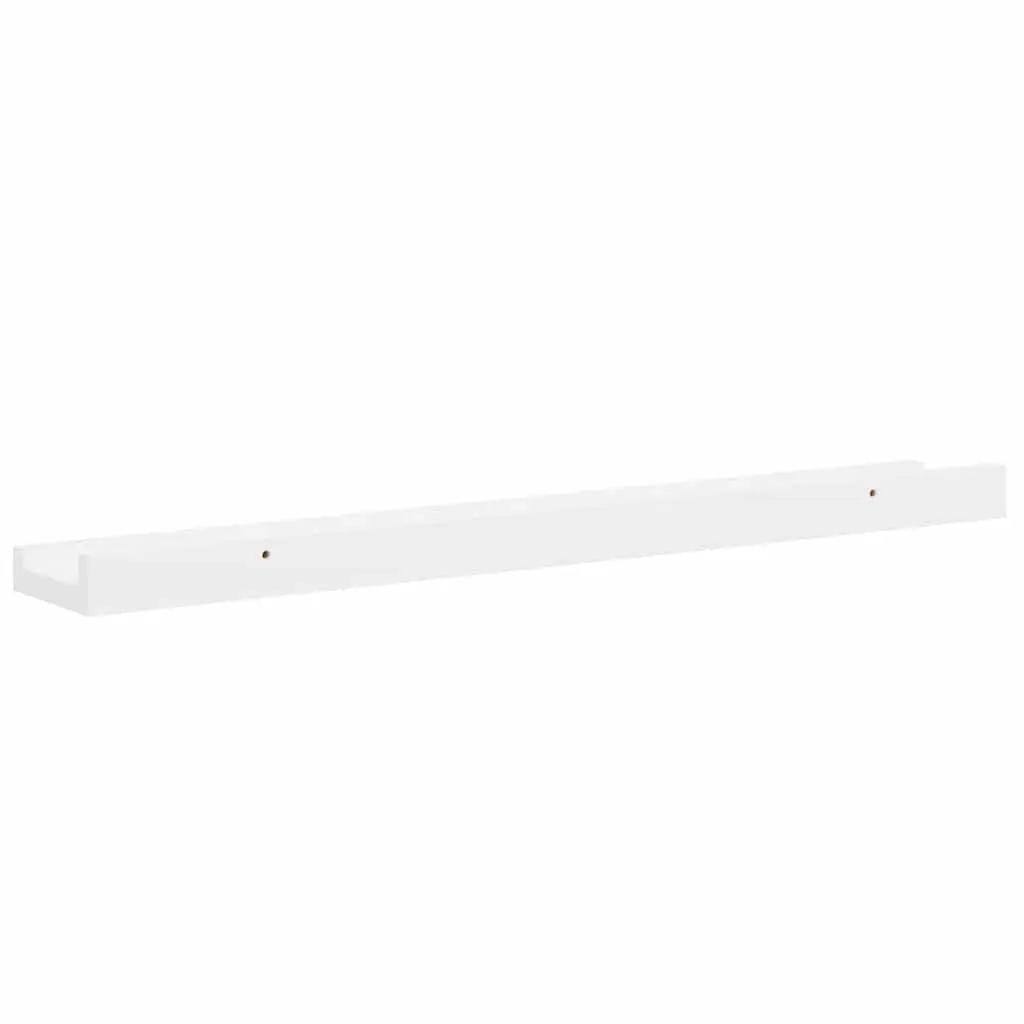 Wall Shelves MDF 60x9x3 cm High Gloss White 2 Piece Floating Storage Display Shelving