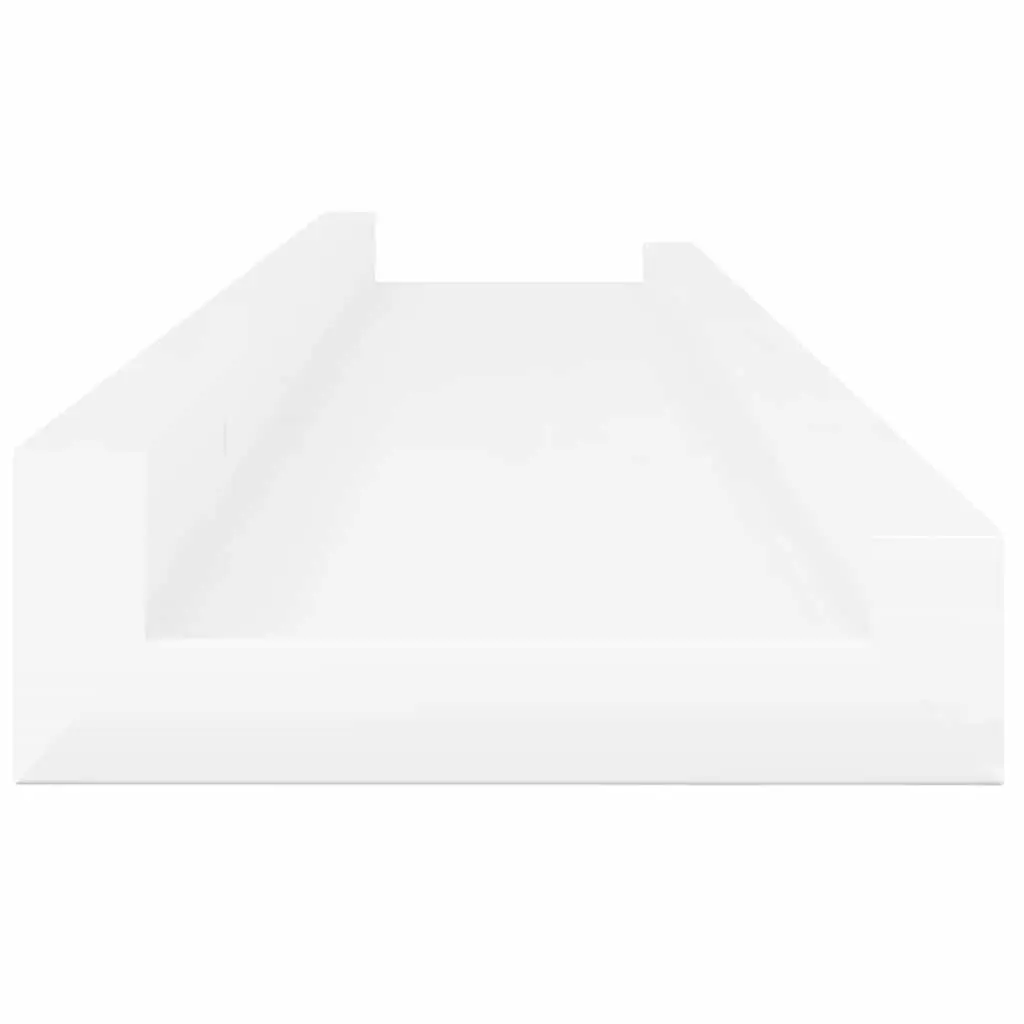 Wall Shelves MDF 60x9x3 cm High Gloss White 2 Piece Floating Storage Display Shelving