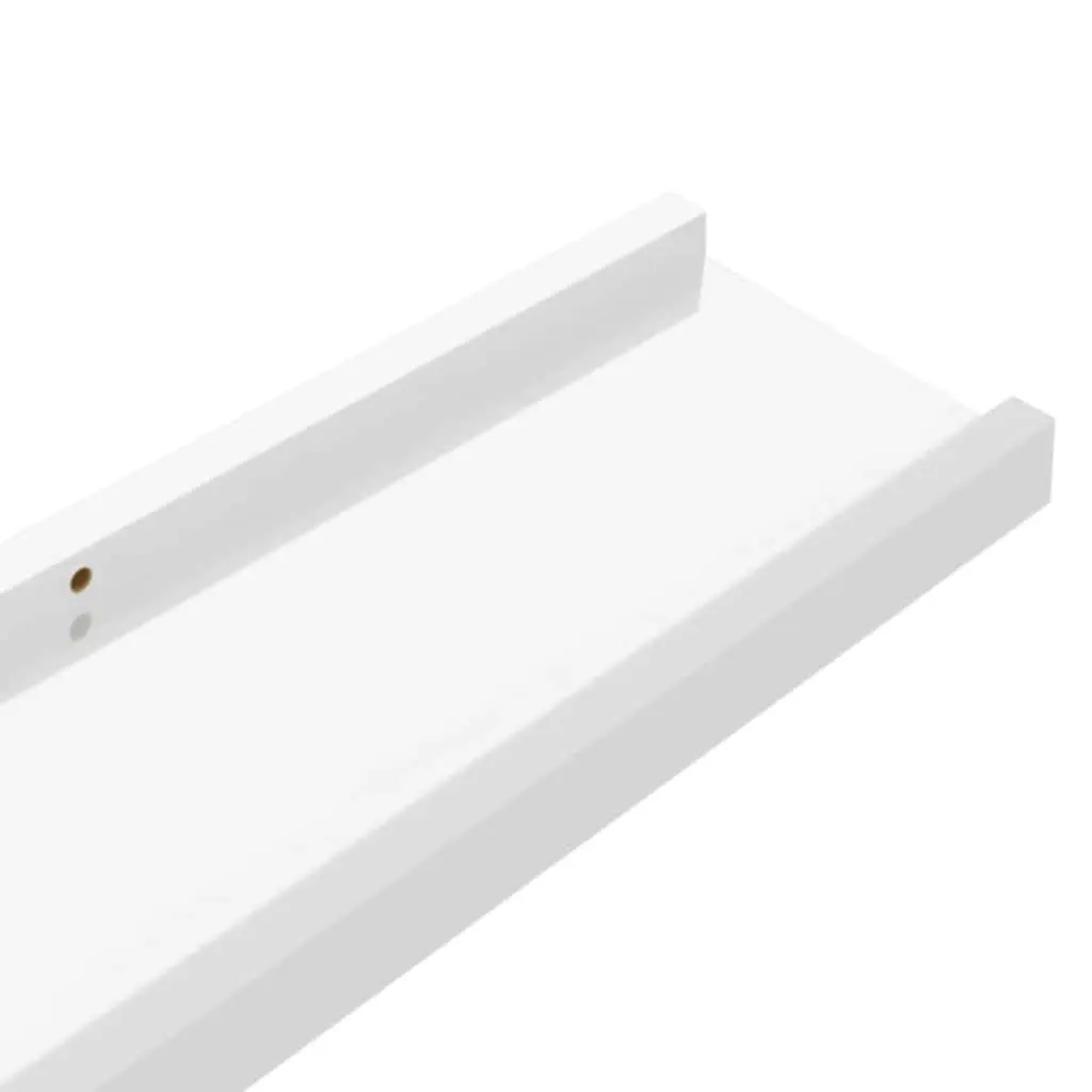 Wall Shelves MDF 60x9x3 cm High Gloss White 2 Piece Floating Storage Display Shelving