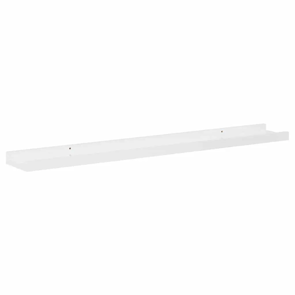 Wall Shelves MDF 80 x 9 x 3 cm High Gloss White 2 Piece Floating Storage Display Unit