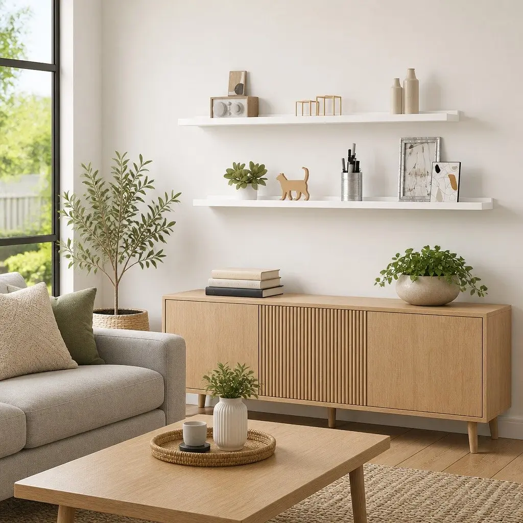 Wall Shelves Wood 100x9x3 cm White 2 Piece Floating Storage Display Shelving