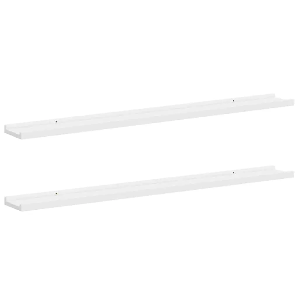 Wall Shelves Wood 100x9x3 cm White 2 Piece Floating Storage Display Shelving