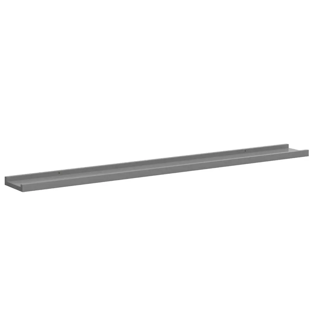 Wall Shelves MDF 100x9x3 cm Grey 2 Piece Floating Shelving Unit