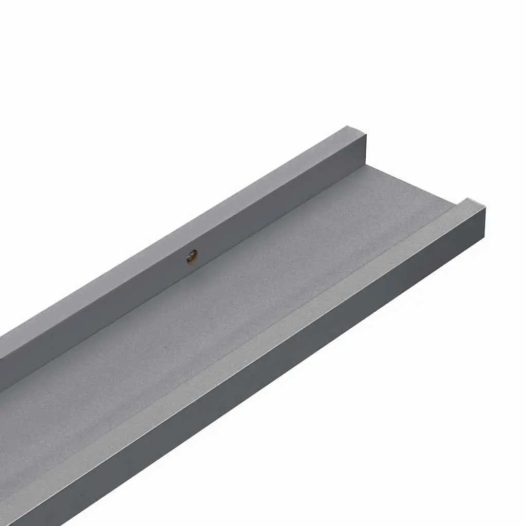 Wall Shelves MDF 100x9x3 cm Grey 2 Piece Floating Shelving Unit