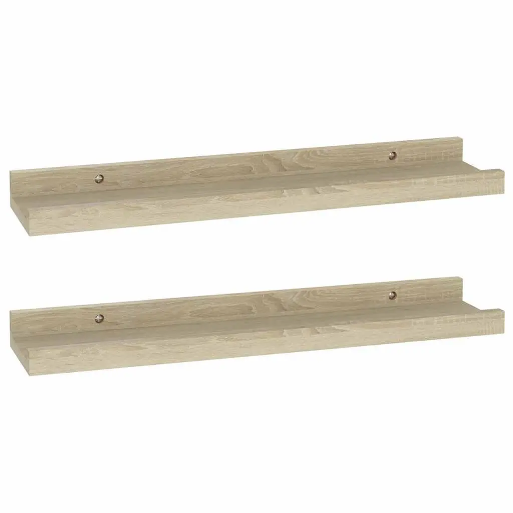 Wall Shelves MDF 40 x 9 x 3 cm Sonoma Oak Set of 2