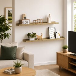 Wall Shelves 2 pcs Brown 80x9x3 cm Floating Storage Display Ledges