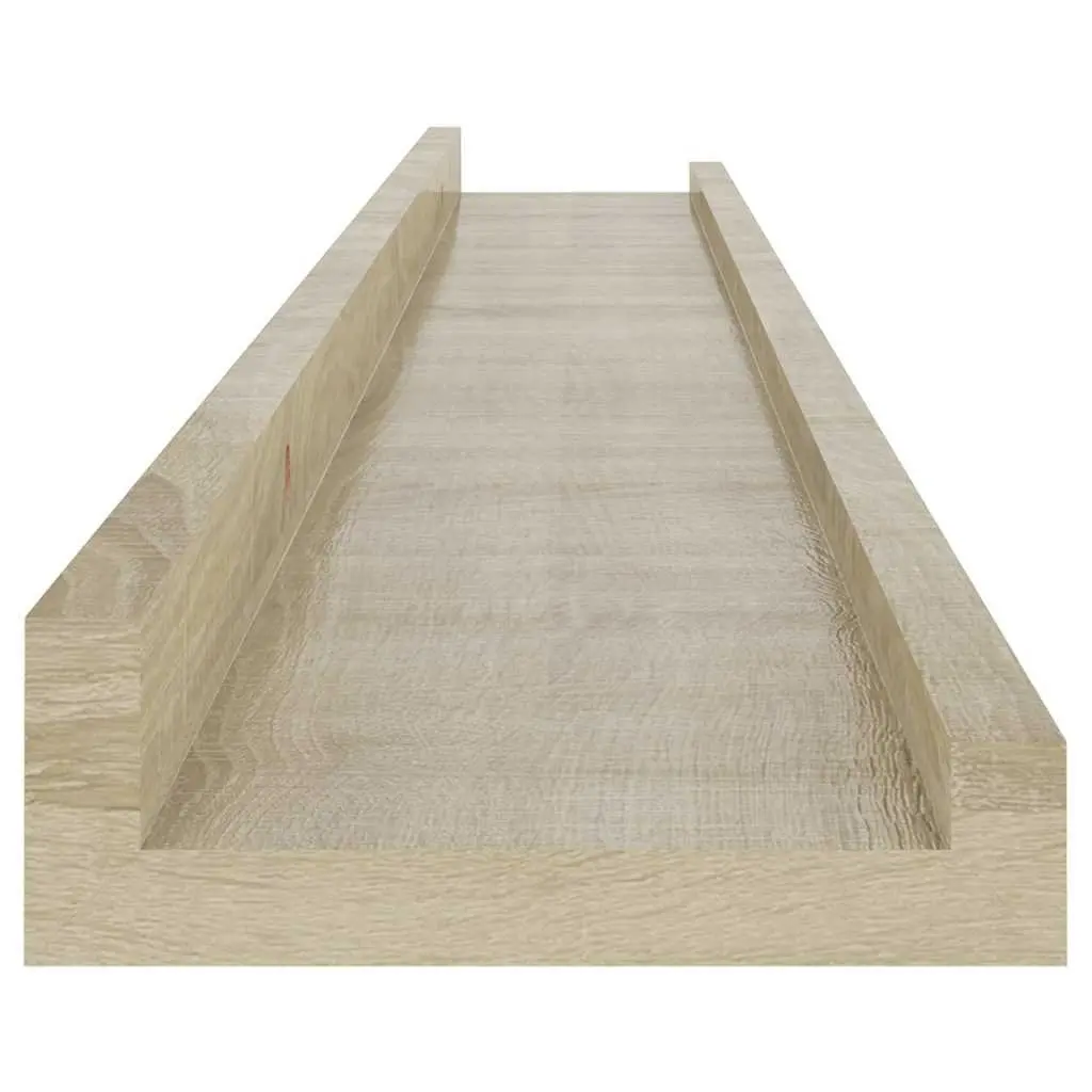 Wall Shelves MDF 80x9x3 cm Brown 2 Piece Floating Storage Display Ledges