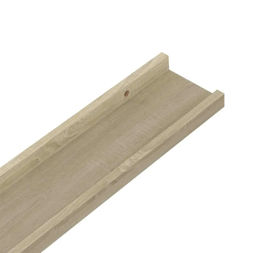Wall Shelves MDF 80x9x3 cm Brown 2 Piece Floating Storage Display Ledges