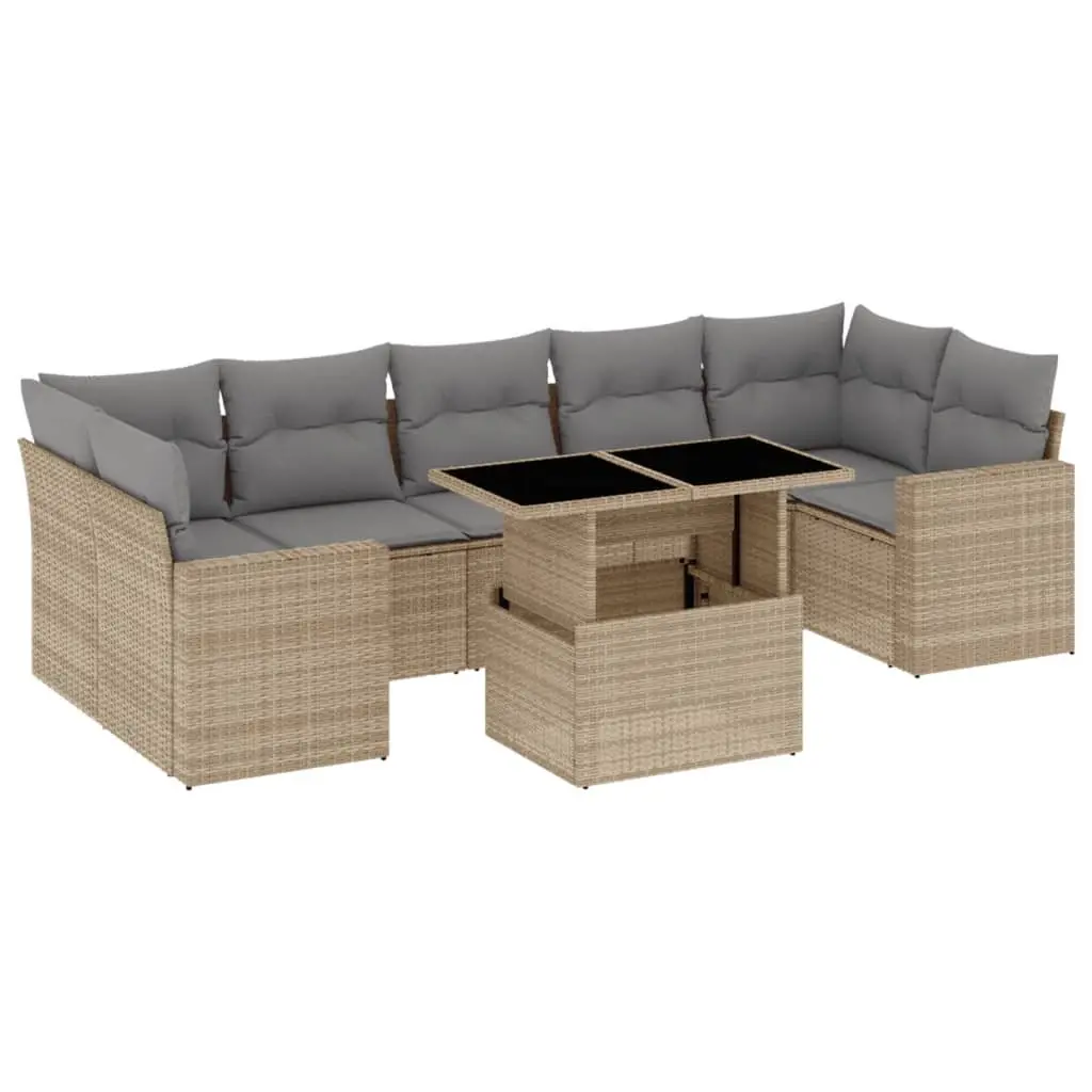 8-Piece Modular Garden Sofa Set in Beige