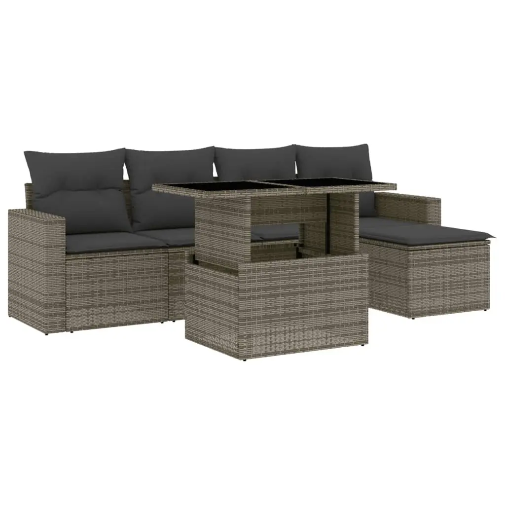 6 Piece Grey Modular Outdoor Sofa Set