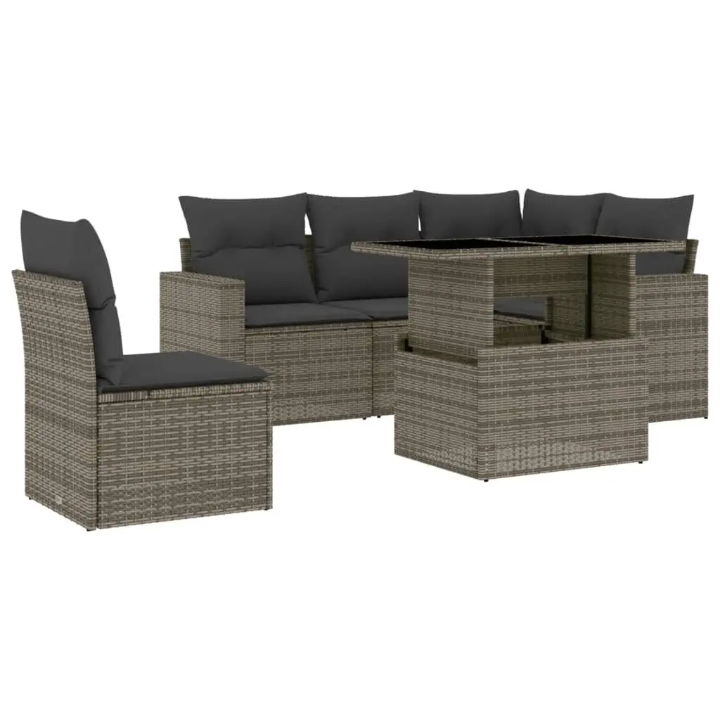 6 Piece Grey Modular Patio Sofa Set