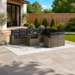 Premium 10 Piece Modular Garden Sofa Set in Grey