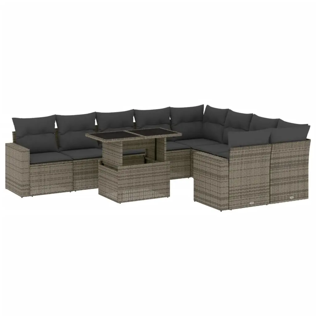 10 Piece Modular Garden Sofa Set in Grey