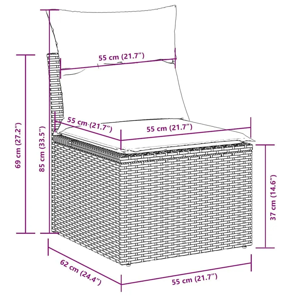 11 Piece Garden Sofa Set PE Rattan Black Outdoor Furniture Patio Lounge