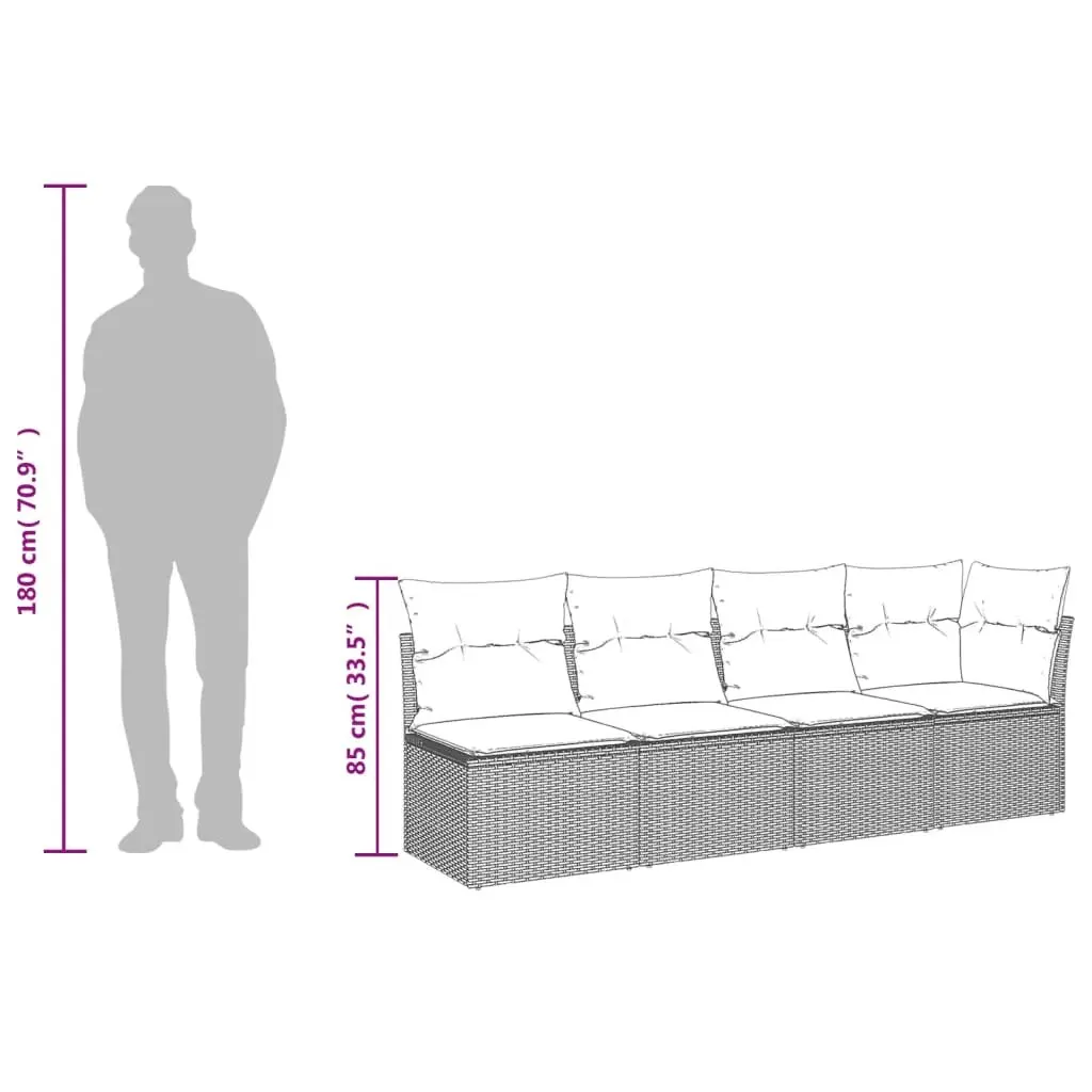 Garden Sofa Set 11 Piece Outdoor Furniture Grey Poly Rattan Modular Patio Lounge