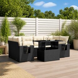 7 Piece Modular Garden Sofa Set with Adjustable Table