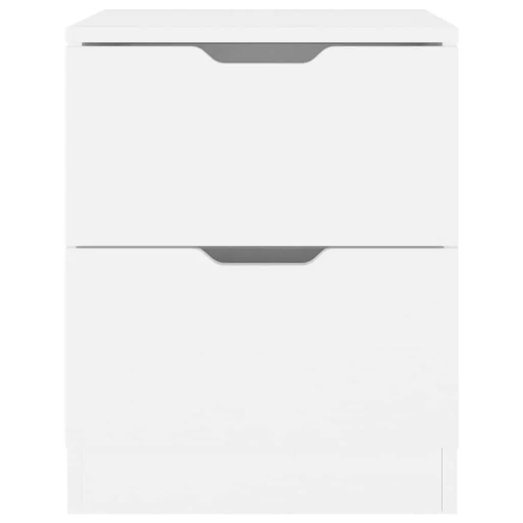 White Bedside Table Set with Storage 40x40x50cm