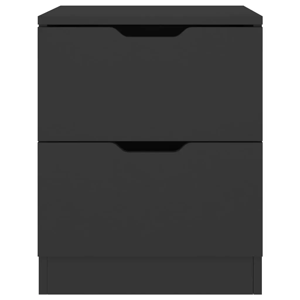 Bedside Cabinets 2 pcs Black 40x40x50 cm Engineered Wood Storage Side Table