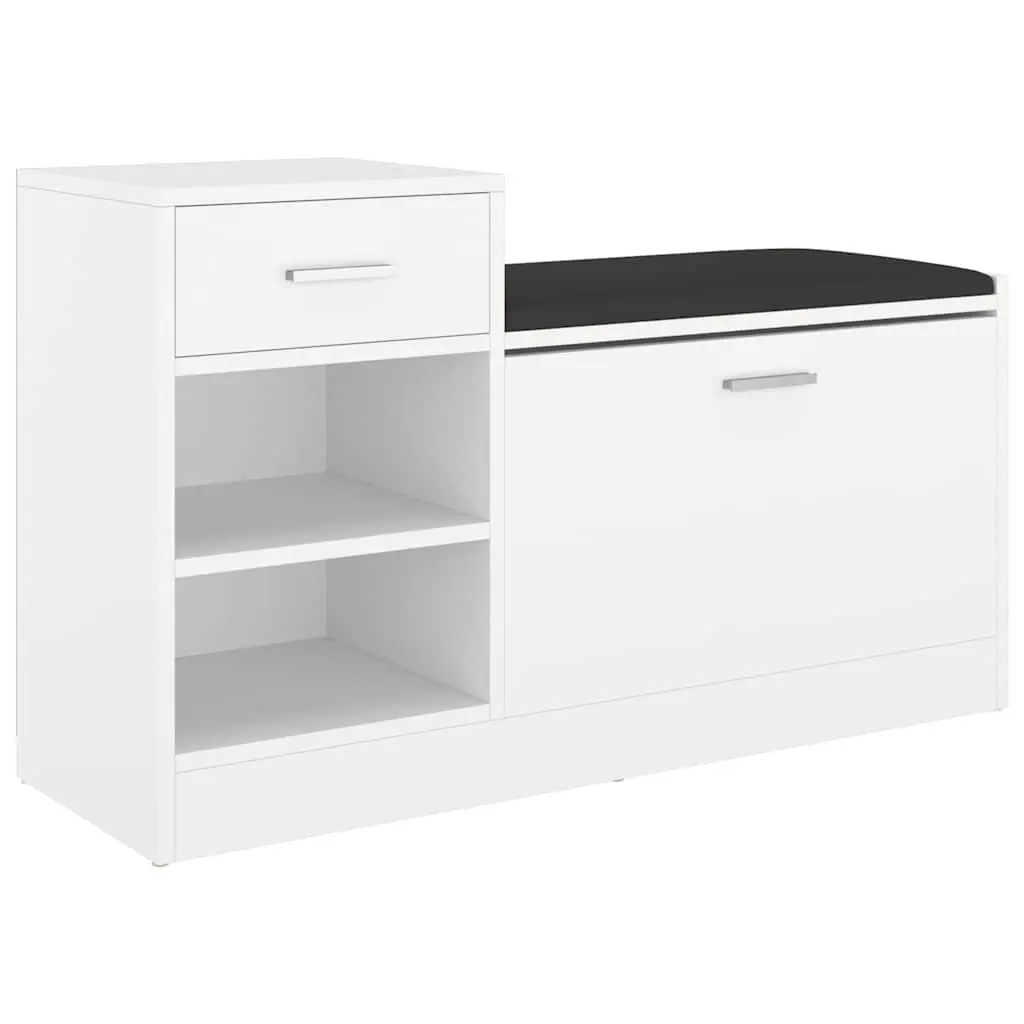 White Shoe Storage Bench with Durable Build