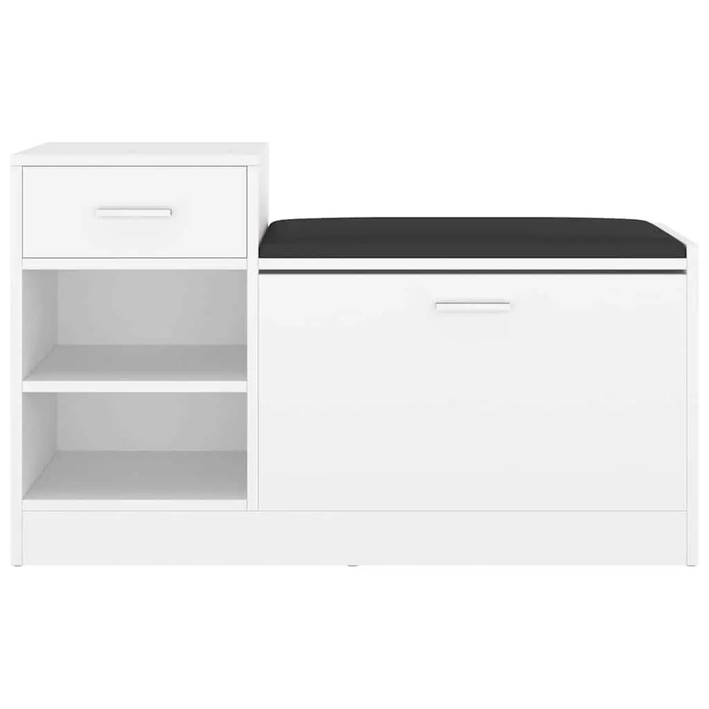White Shoe Storage Bench with Durable Build