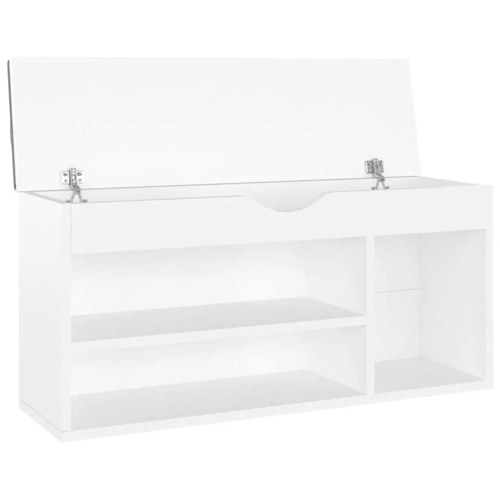 Shoe Bench with Cushion White Storage Seating Footwear Organiser Rack