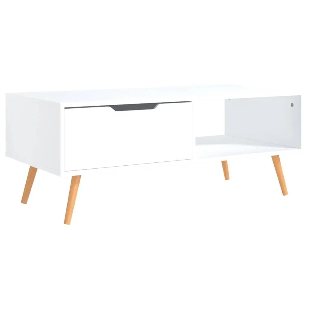 White Engineered Wood Coffee Table for Living Rooms