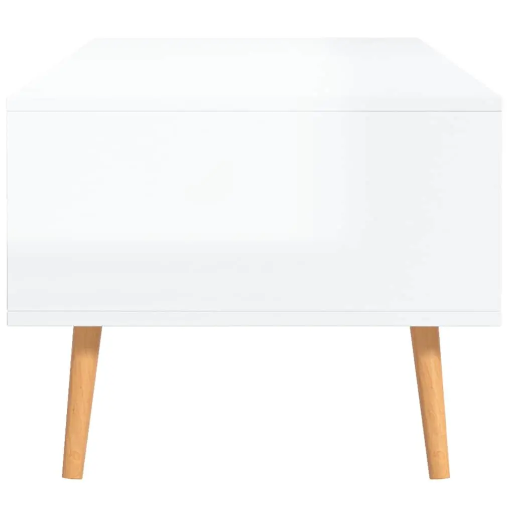 Coffee Table Engineered Wood 100 x 49.5 x 43 cm High Gloss White